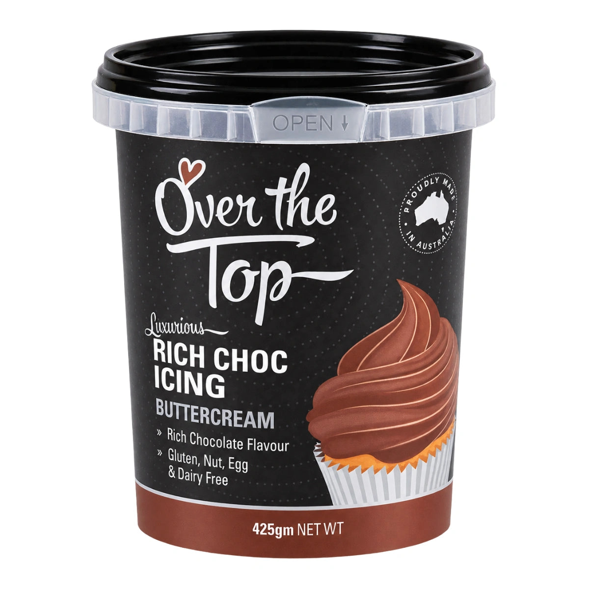 Chocolate Brown Buttercream 425g - Over The Top