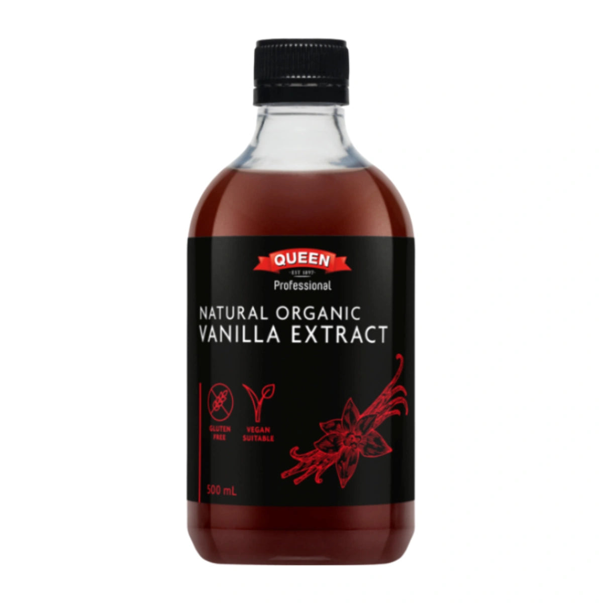 Natural Organic Vanilla Extract 500ml - Queen Professional