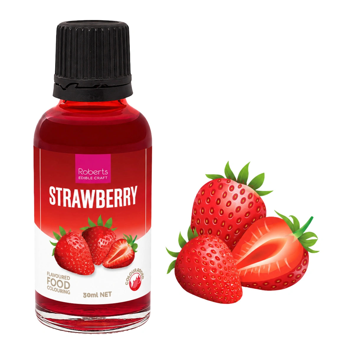 Strawberry Flavoured Food Colouring 30ml - Roberts Edible Craft