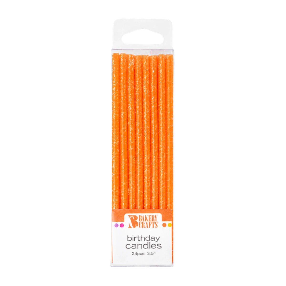 Orange Slim Glitter Specialty Candles - Bakery Crafts