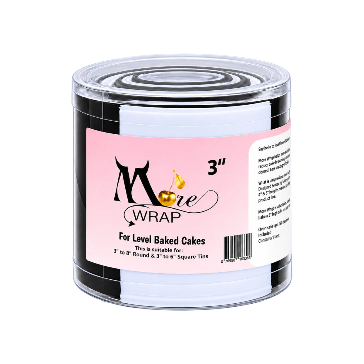 3 Inch More Wrap for Baking 3 Inch to 8 Inch Round and 3 Inch to Square 6 Inch - Moreish by Monica Cavallaro