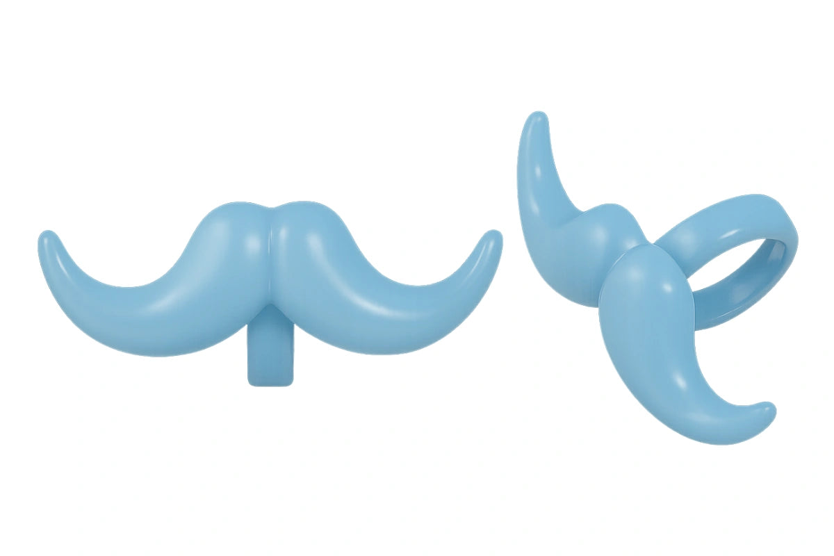 Blue Bow and Mustache Cupcake Rings - Bakery Crafts