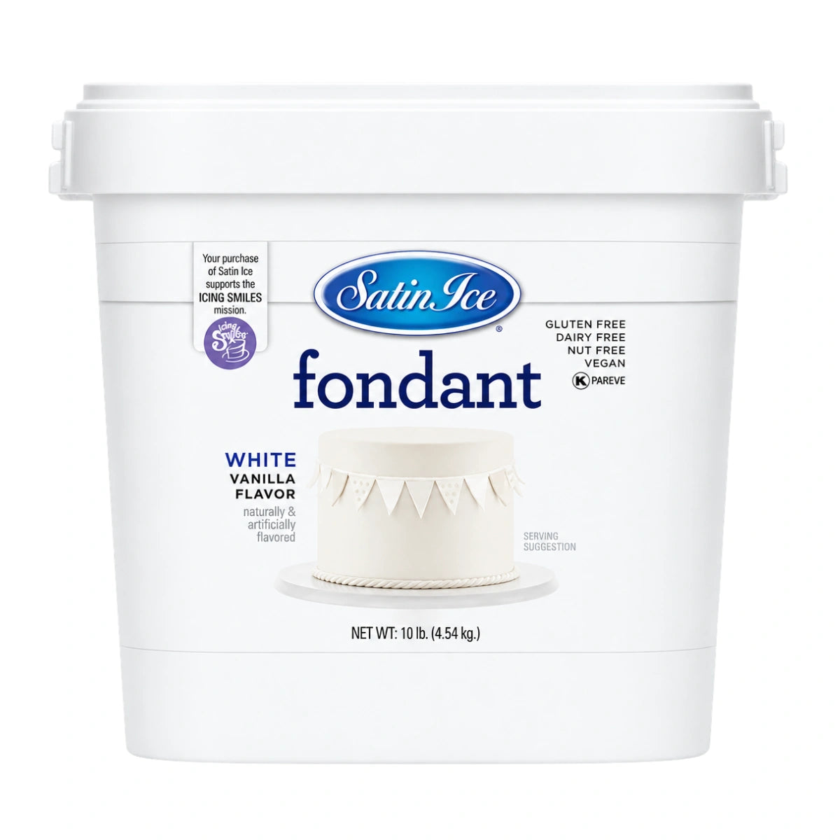White Vanilla Pail Fondant 10kg - Satin Ice