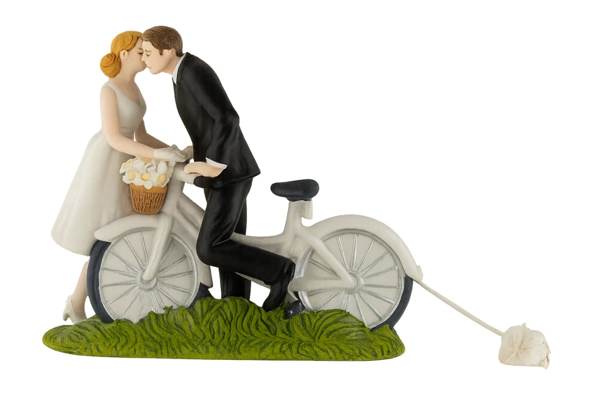 A Kiss Above Bicycle Couple Romantic - Wedding Star