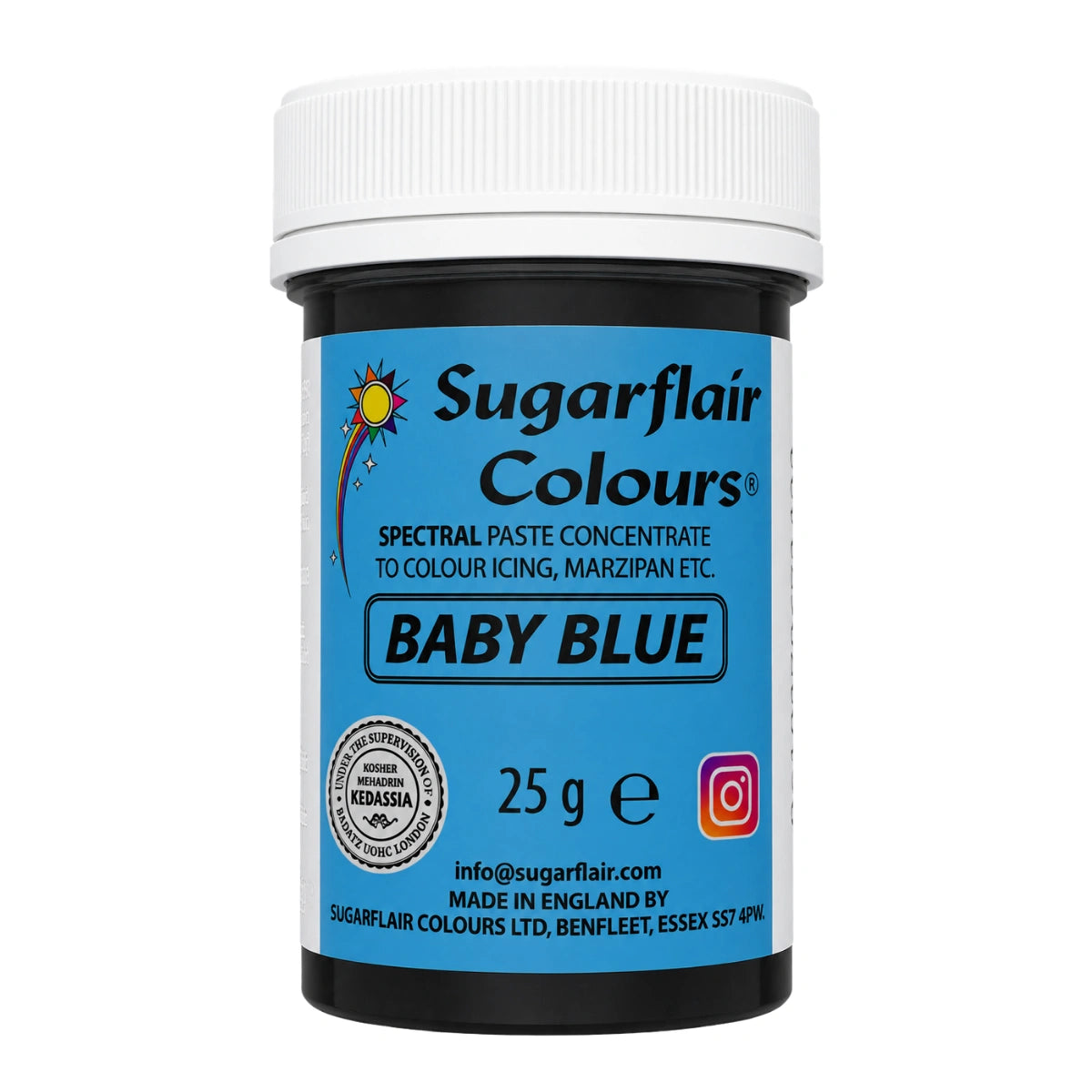Blue Baby Spectral Paste - Fondant and Buttercream Colour 25g - Sugarflair