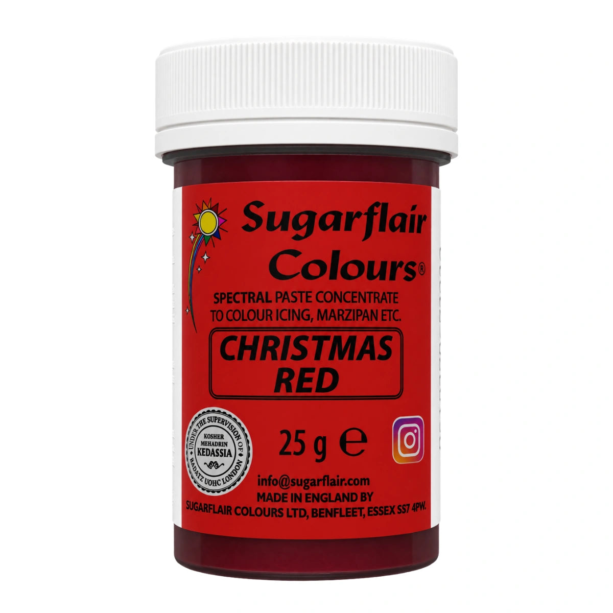 Red Christmas Spectral Paste - Fondant and Buttercream Colour 25g - Sugarflair