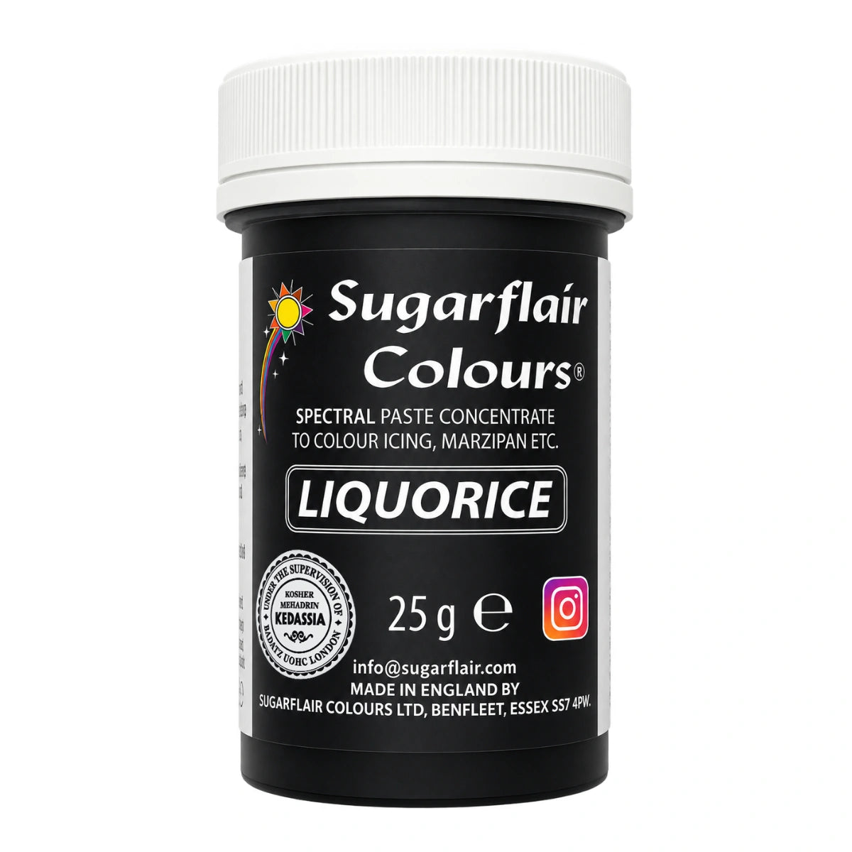 Liquorice Spectral Paste - Fondant and Buttercream Colour 25g - Sugarflair