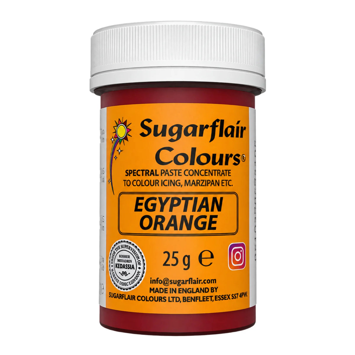 Orange Egyptian Spectral Paste - Fondant and Buttercream Colour 25g - Sugarflair