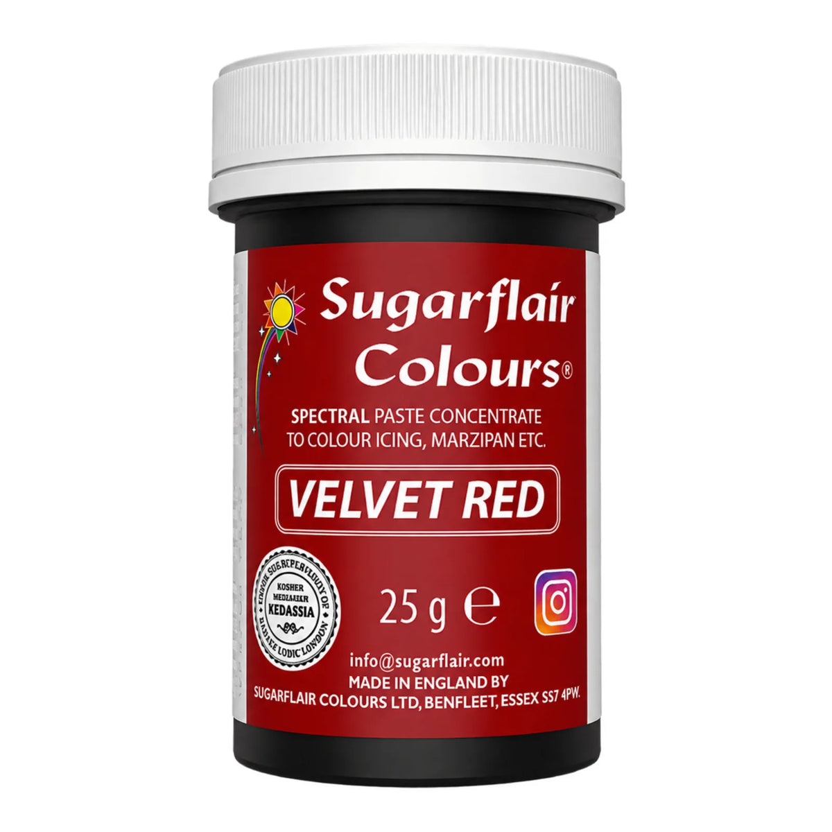 Red Velvet Spectral Paste - Fondant and Buttercream Colour 25g - Sugarflair