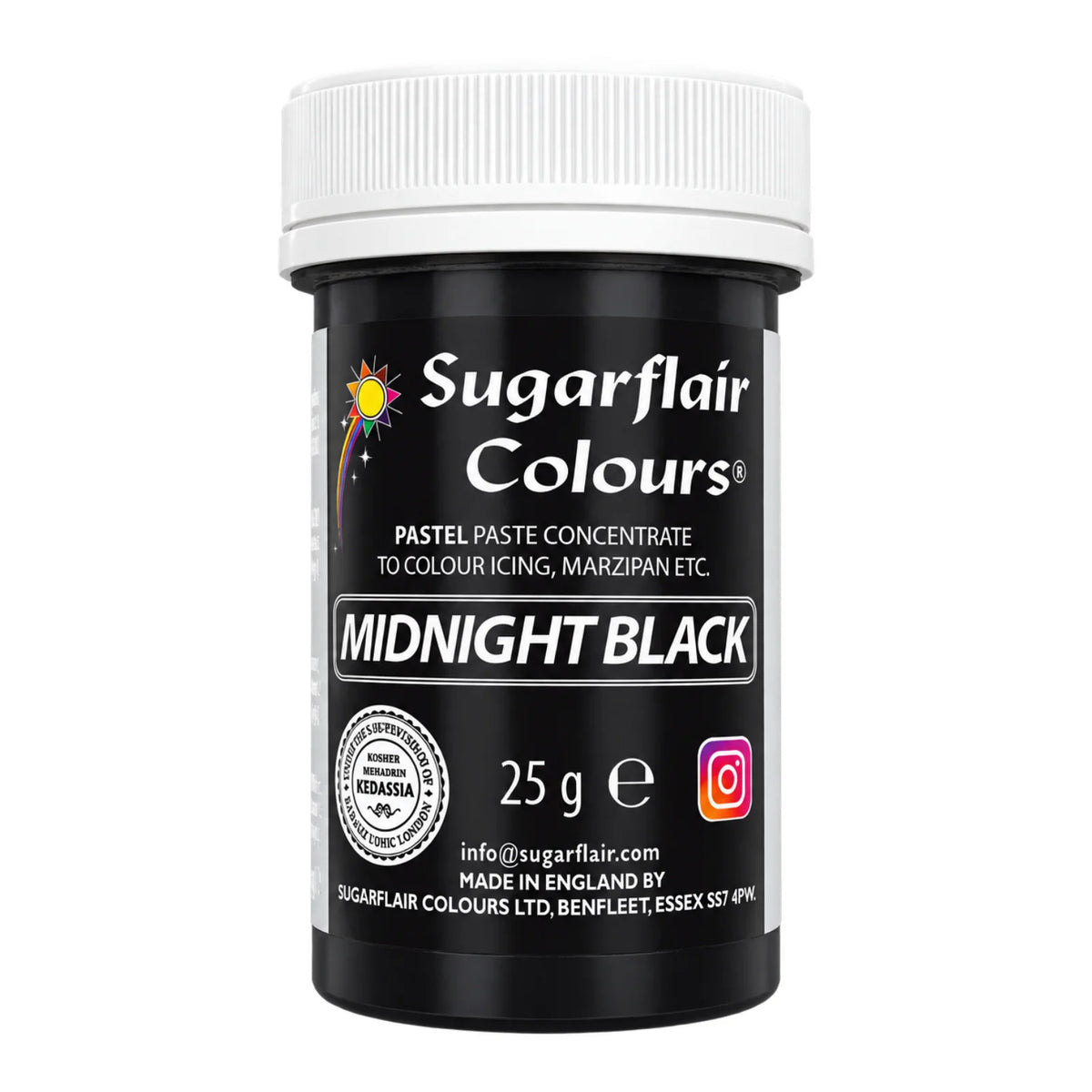 Pastel Midnight Black Paste - Food Colour 25g - Sugarflair