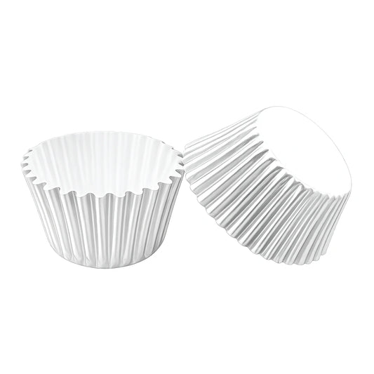 White Mini 25mm Foil Cupcake Cases - 50 Pieces