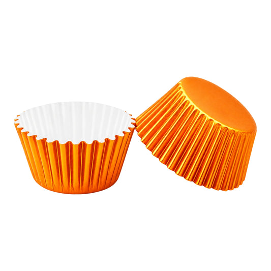 Orange Mini 35mm Foil Cupcake Cases - 50 Pieces