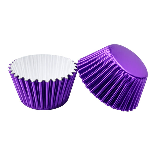 Purple Mini 25mm Foil Cupcake Cases - 50 Pieces