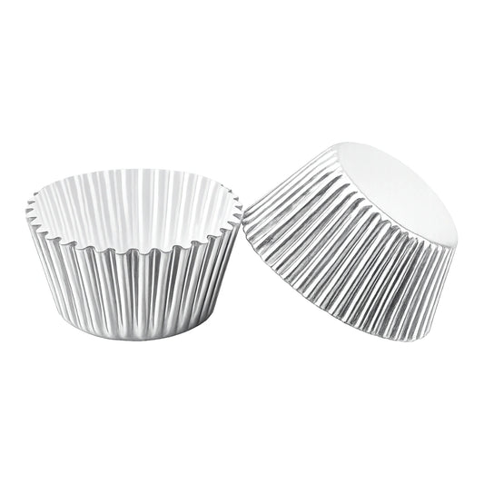 Silver Mini 35mm Foil Cupcake Cases - 50 Pieces