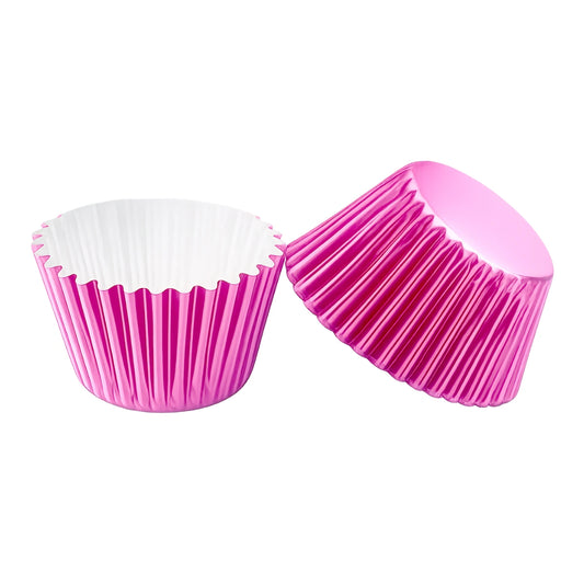 Hot Pink Mini 35mm Foil Baking Cups - 50 Pieces - Cupcake Cases