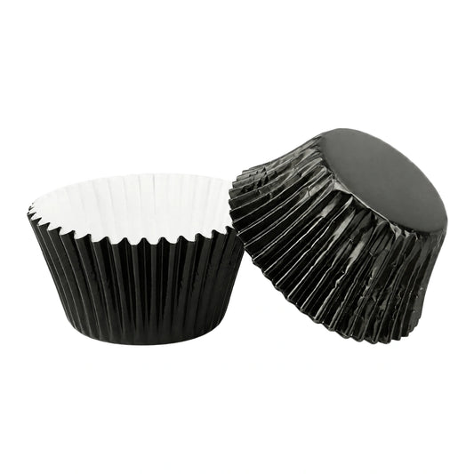 Black Large Foil Cupcake Cases - 25 Pieces