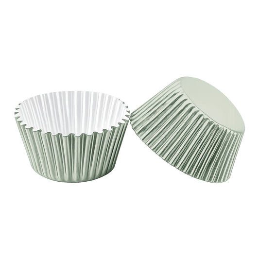 Gun Metal Mini 35mm Foil Cupcake Cases - 50 Pieces