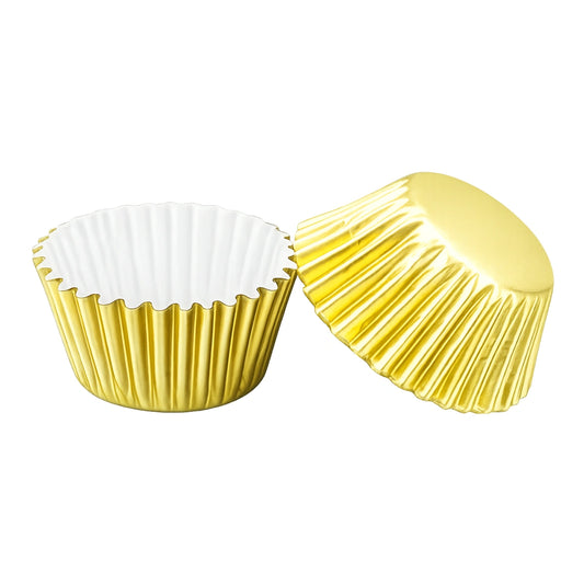 Light Gold Mini 35mm Foil Cupcake Cases- 50 Pieces