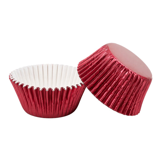 Burgundy Large Foil Cupcake Cases - 25 Pieces