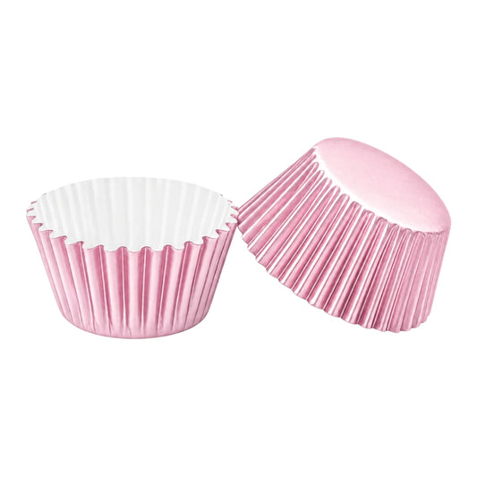 Light Pink Mini 35mm Foil Cupcake Cases - 50 Pieces