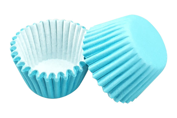 Light Blue Mini Grease-Proof Cupcake Cases 25mm (50 Pack) - Gateau Art