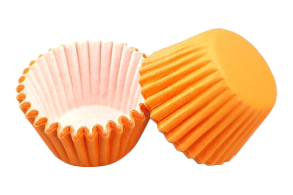 Orange Mini Grease-Proof Cupcake Cases 35mm (50 Pack) - Gateau Art
