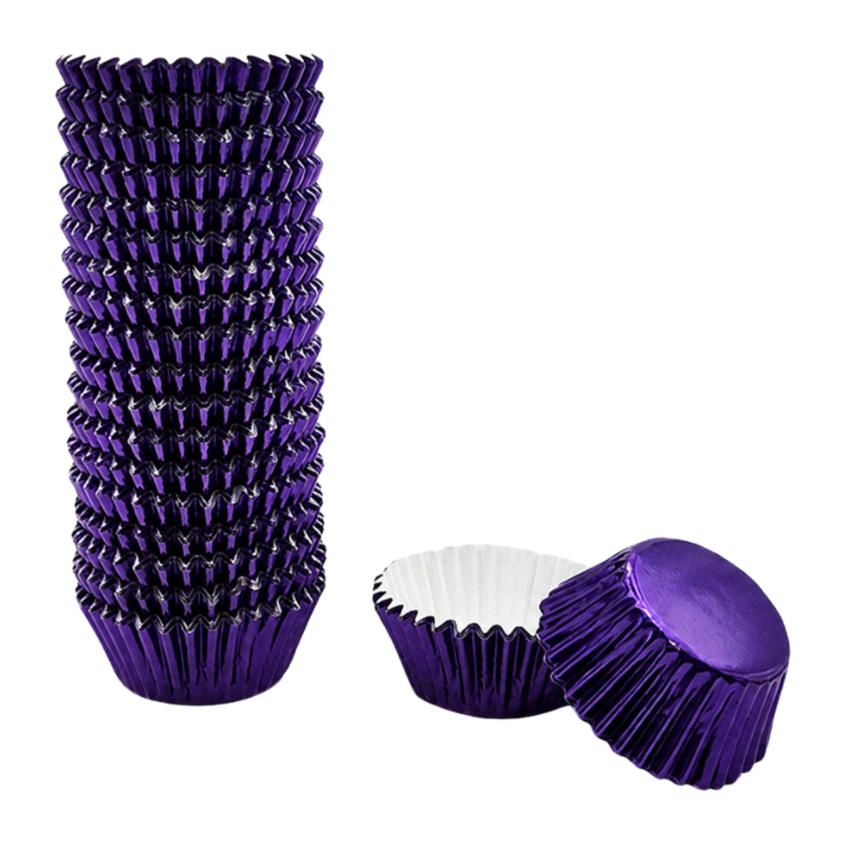 Purple Foil Mini Cupcake Cases 3.5cm (500 Pack) - Iconic Cake Art