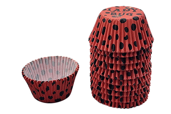 50mmx Lady Bug Greaseproof Cupcake Cases 35mm (250 Pack) - Iconic Cake Art