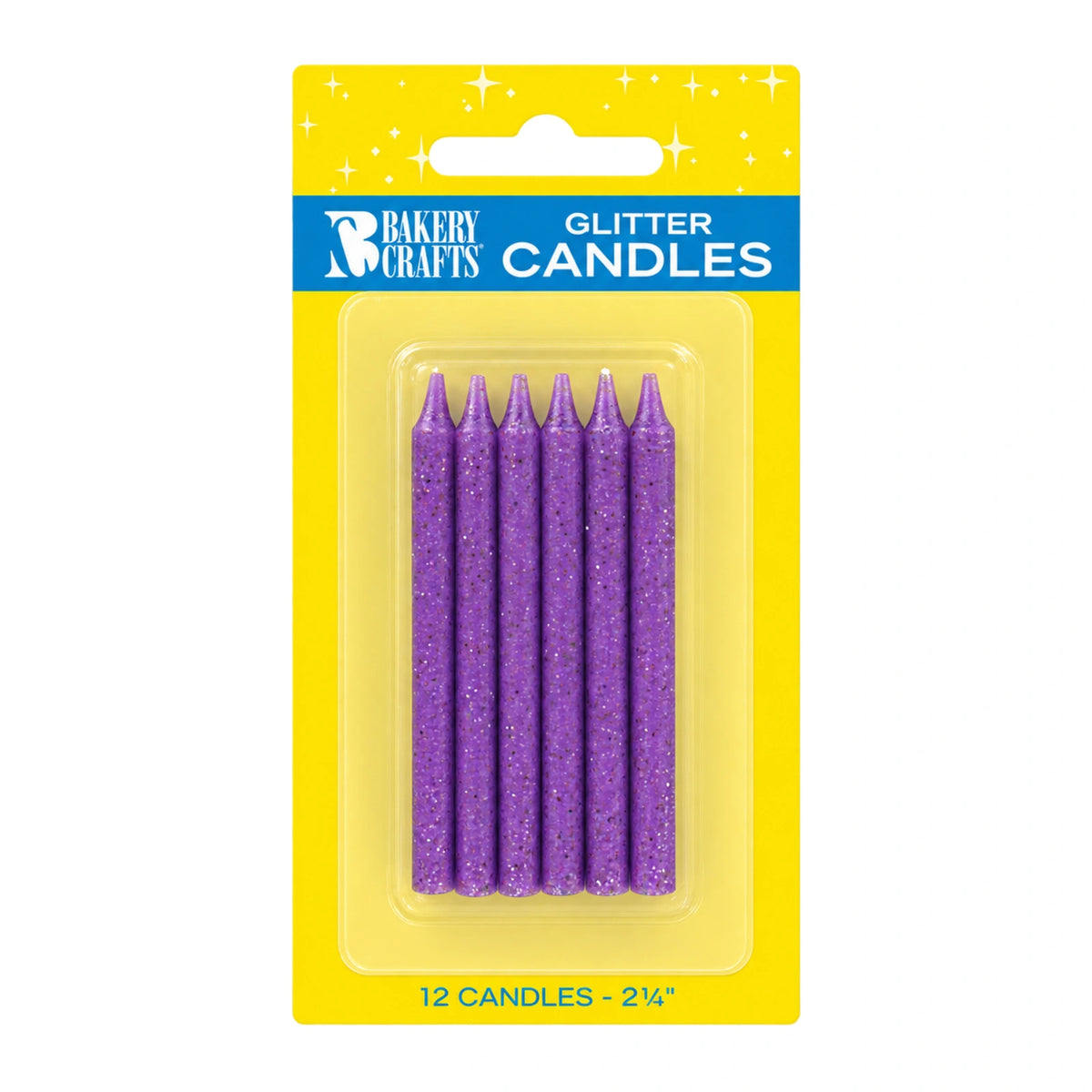 Purple Glitter Smooth and Spiral Candles - Bakery Crafts