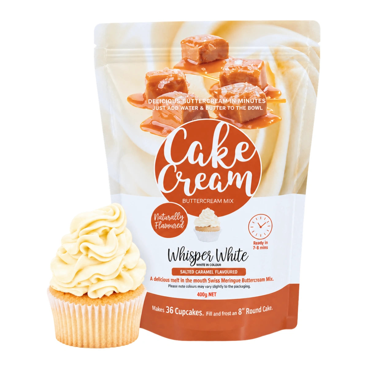 Salted Caramel Whisper White Cake Cream 400g - By Caitlin Mitchell