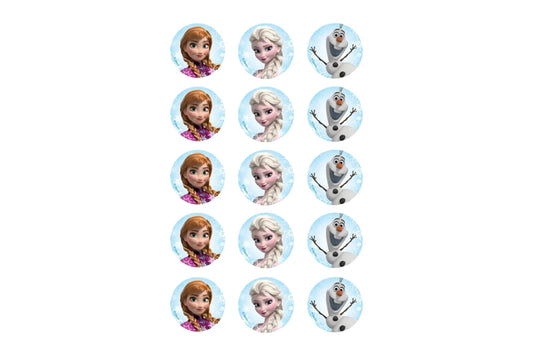 15 PER SHEET 2 Inch 5cm DISNEY FROZEN CUPCAKE IMAGE SHEET BSC,CC909962