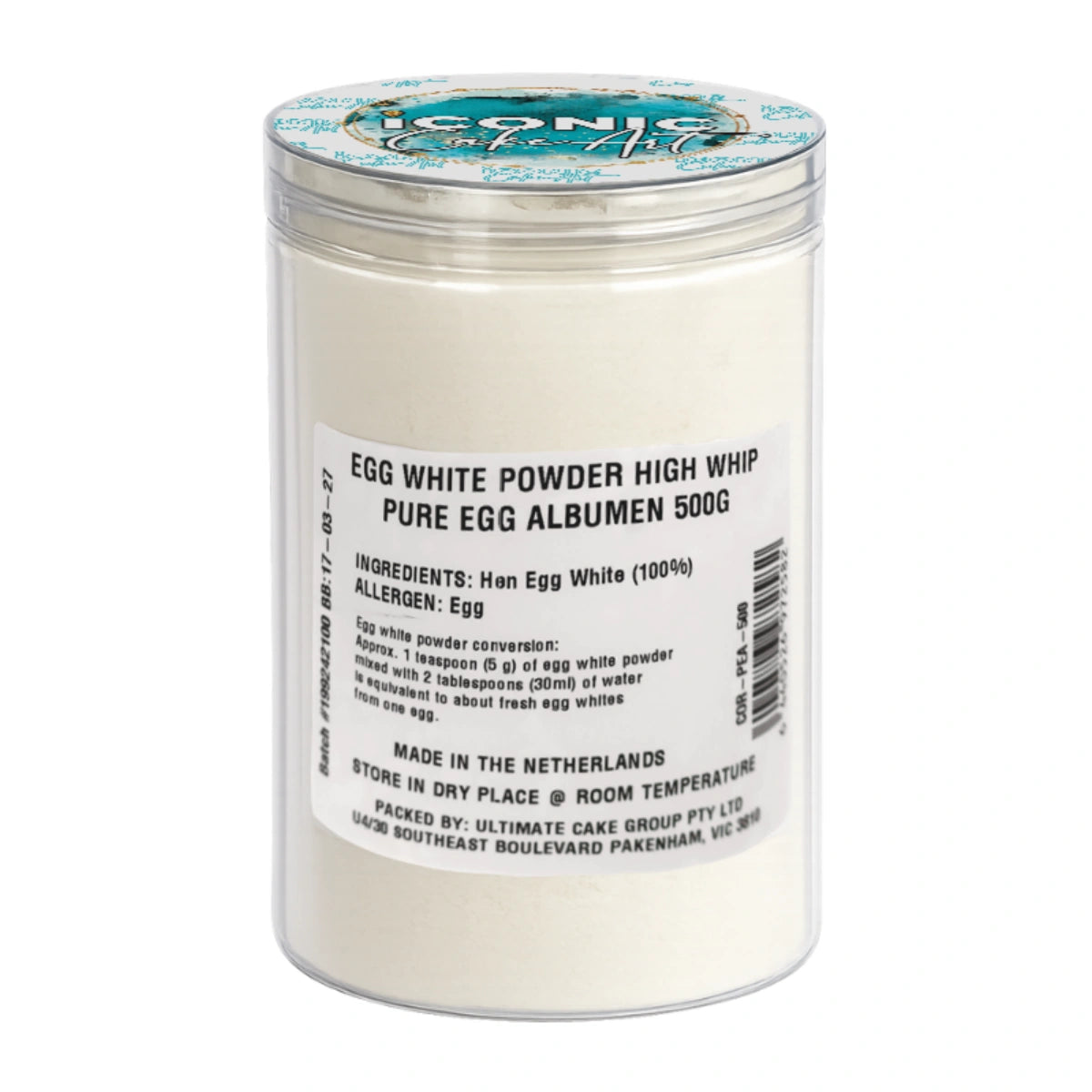 White Egg Powder High Whip 500g - Iconic Cake Art
