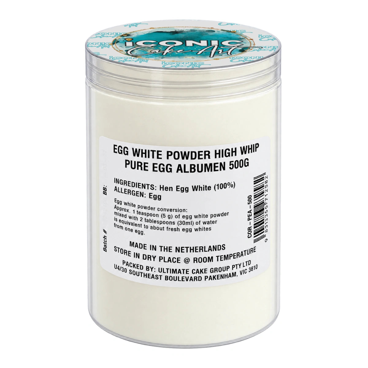 White Egg Powder High Whip 500g - Iconic Cake Art