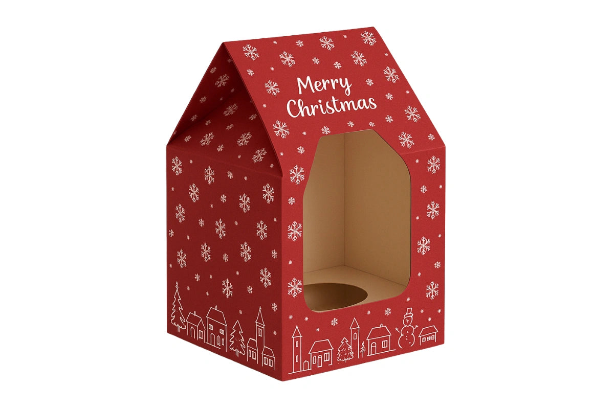 1 Single Christmas Cupcake Box - Deep 5 Inch - Iconic Cake Art