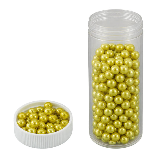 Metallic Gold 20g Edible Cachous Pearls 4mm - Iconic Sprinkles