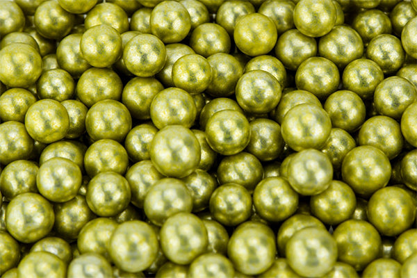 Metallic Gold 20g Edible Cachous Pearls 10mm - Iconic Sprinkles