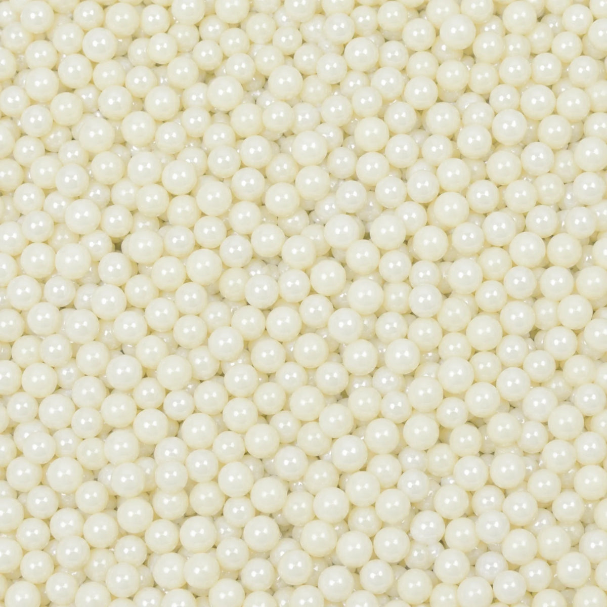 White 1kg Pearly Edible Cachous Pearls 4mm - Iconic Sprinkles