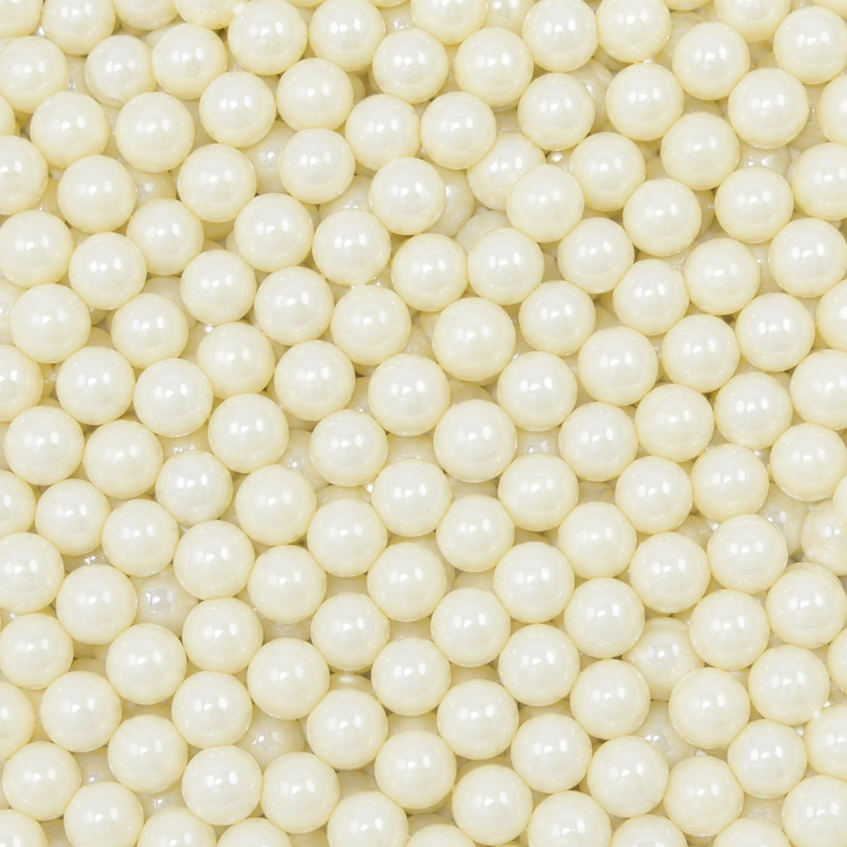 White 1kg Pearly Edible Cachous Pearls 6mm - Iconic Sprinkles