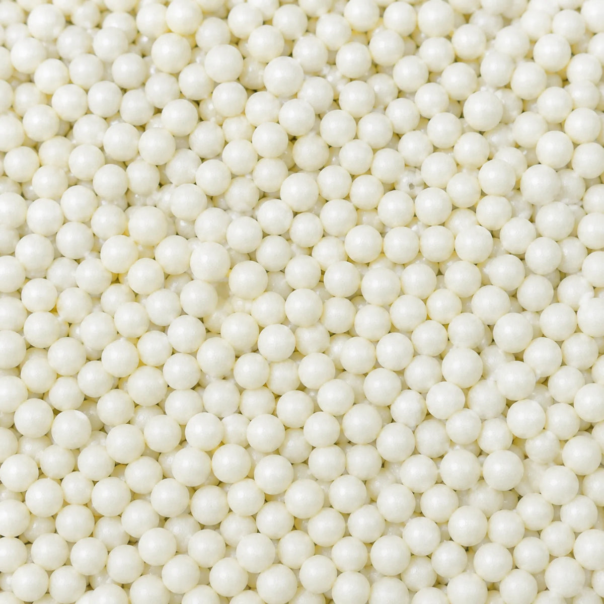 White 1kg Shiny Edible Cachous Pearls 4mm - Iconic Sprinkles