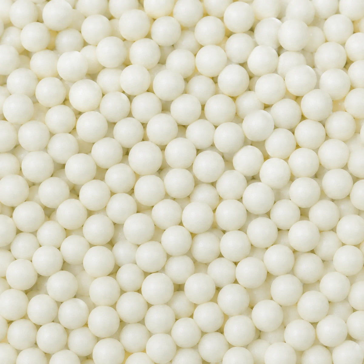 White 1kg Shiny Edible Cachous Pearls 6mm - Iconic Sprinkles