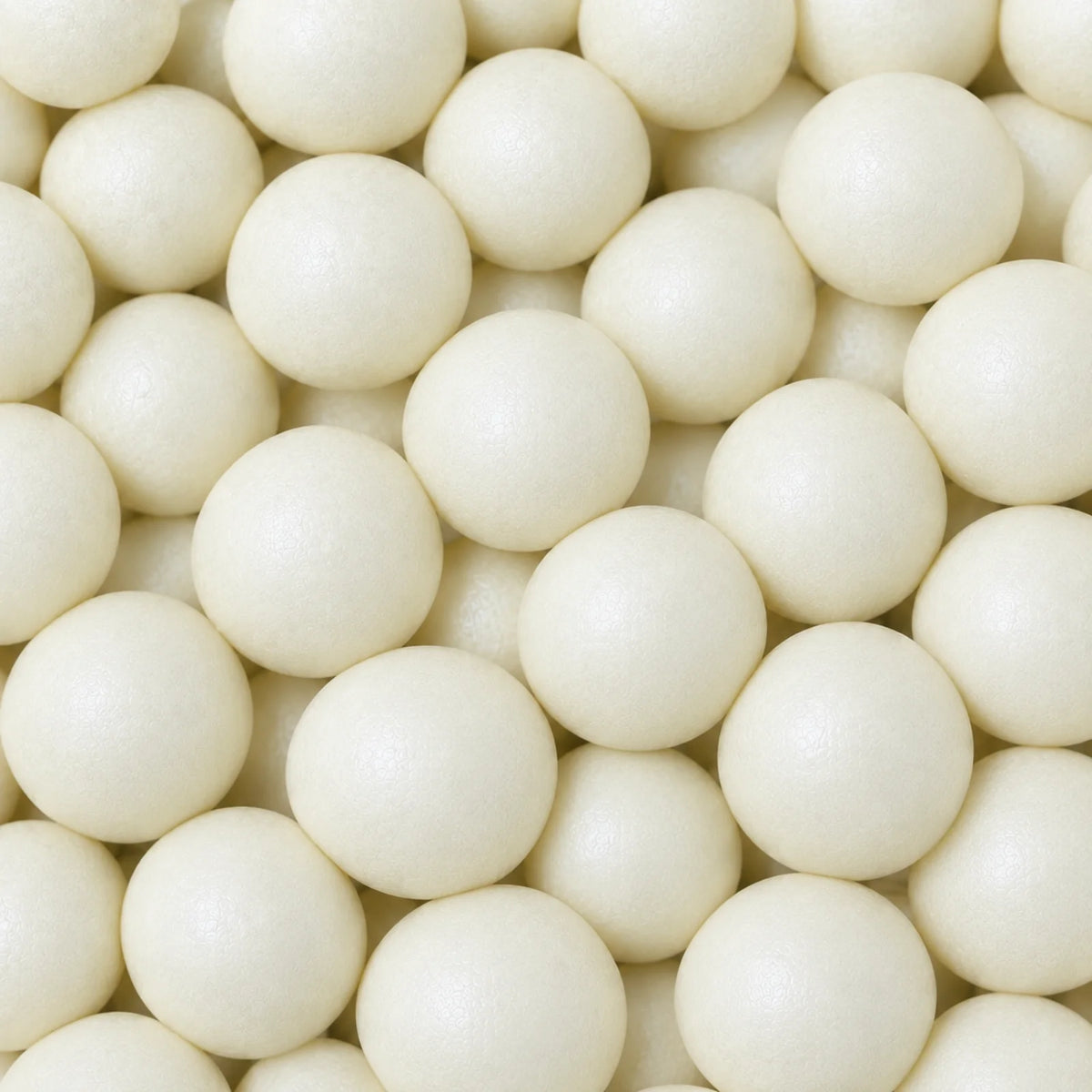 White 1kg Shiny Edible Cachous Pearls 12mm - Iconic Sprinkles