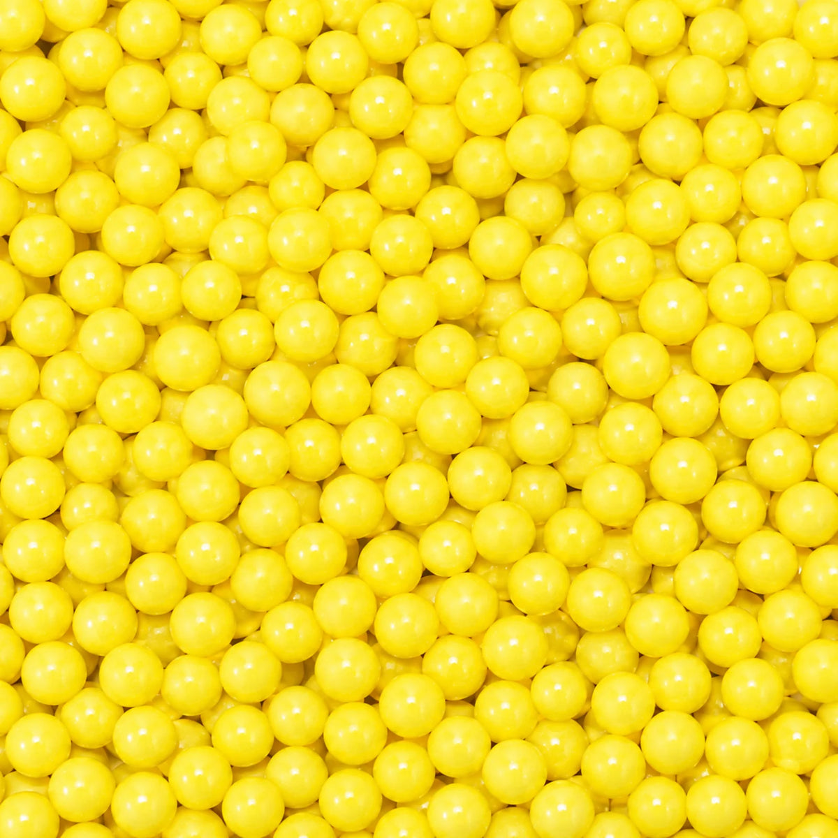 Yellow 1kg Shiny Edible Cachous Pearls 6mm - Iconic Sprinkles