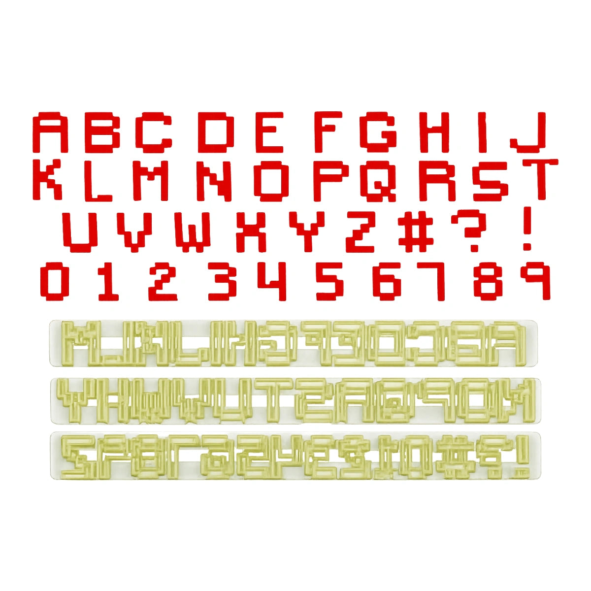 Alphabet and Numbers Upper Case Pixel - FMM