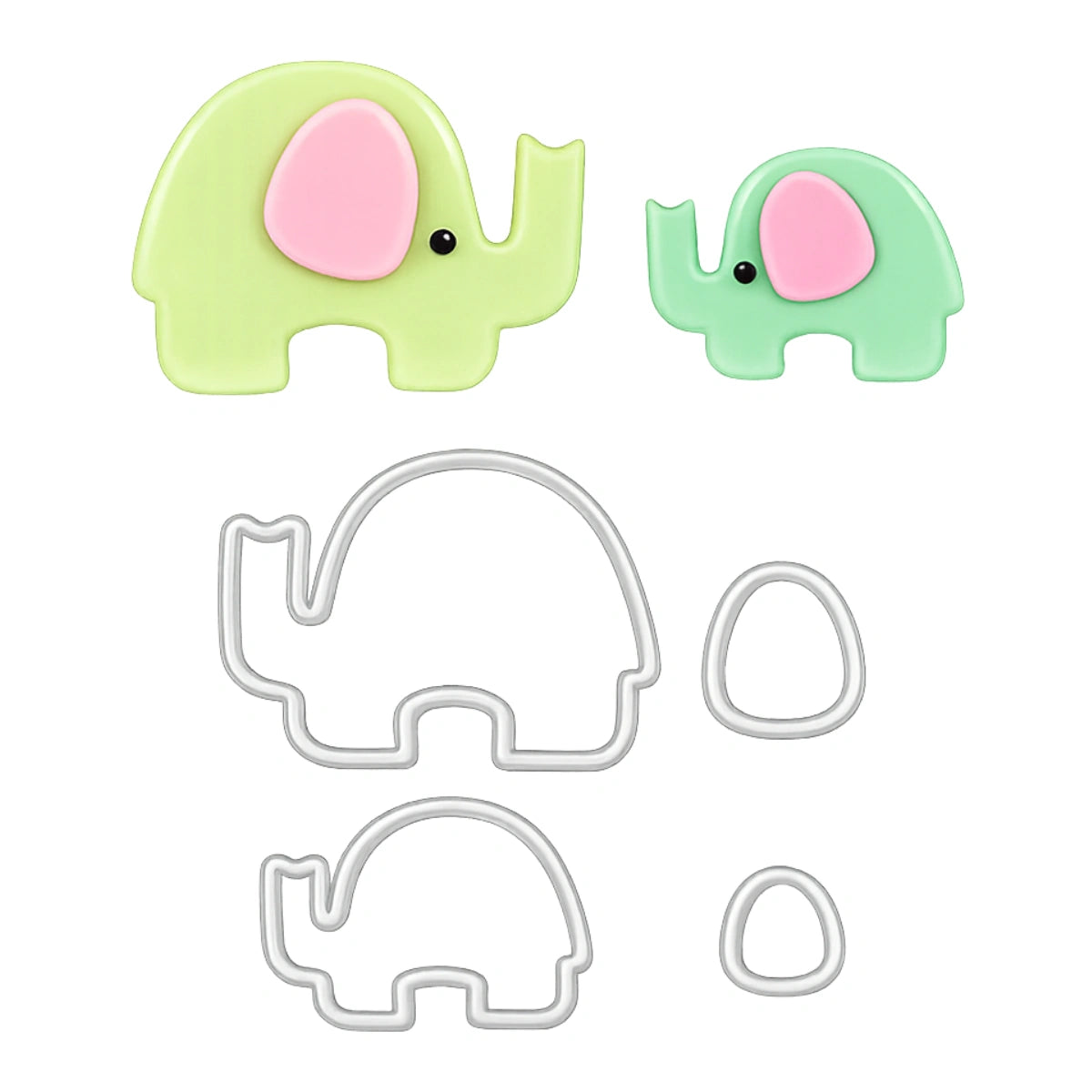 Mummy and Baby Elephant Cutter Set - FMM
