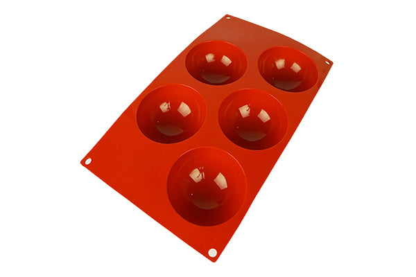 Hemisphere 5 Cavities Silicone Chocolate Mould 80mm - Iconic Cake Art