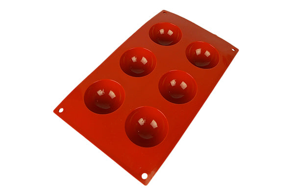 Hemisphere 6 Cavity Silicone Chocolate Mould 60mm - Iconic Cake Art