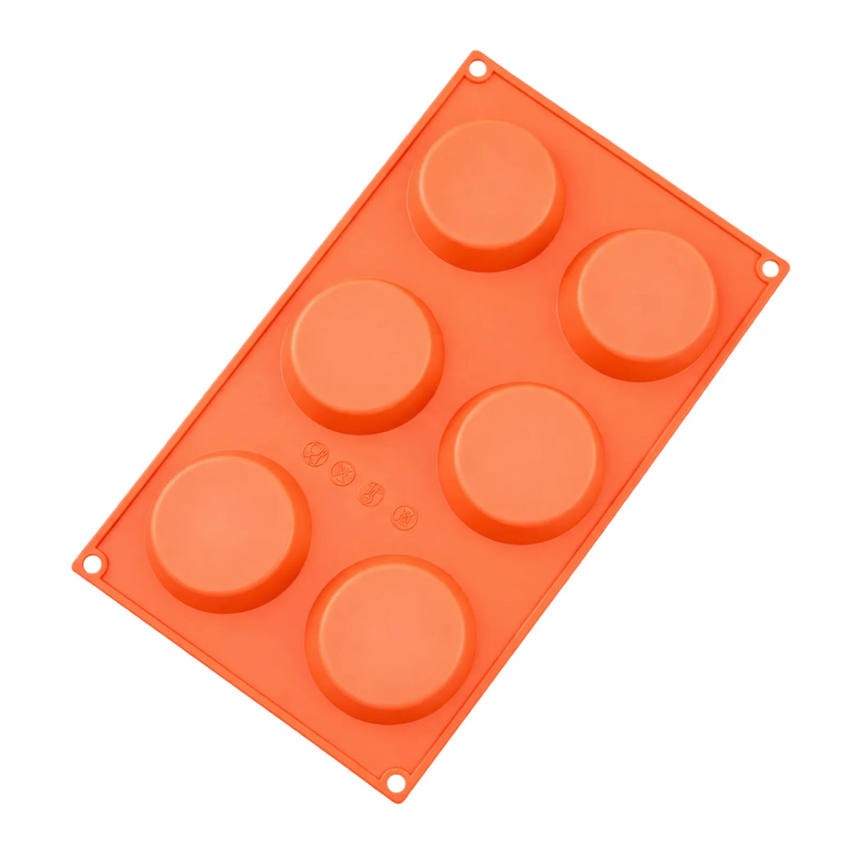 6 Cavity - Flat Disc Silicone Chocolate Mold - D-046