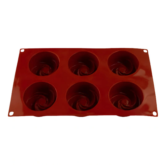 Round Swirl 6 Cavity Silicone Chocolate Mould - Iconic Cake Art