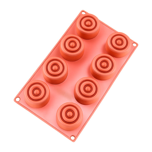 8 Cavity - Textured Round Silicone Chocolate Mold Dx-028