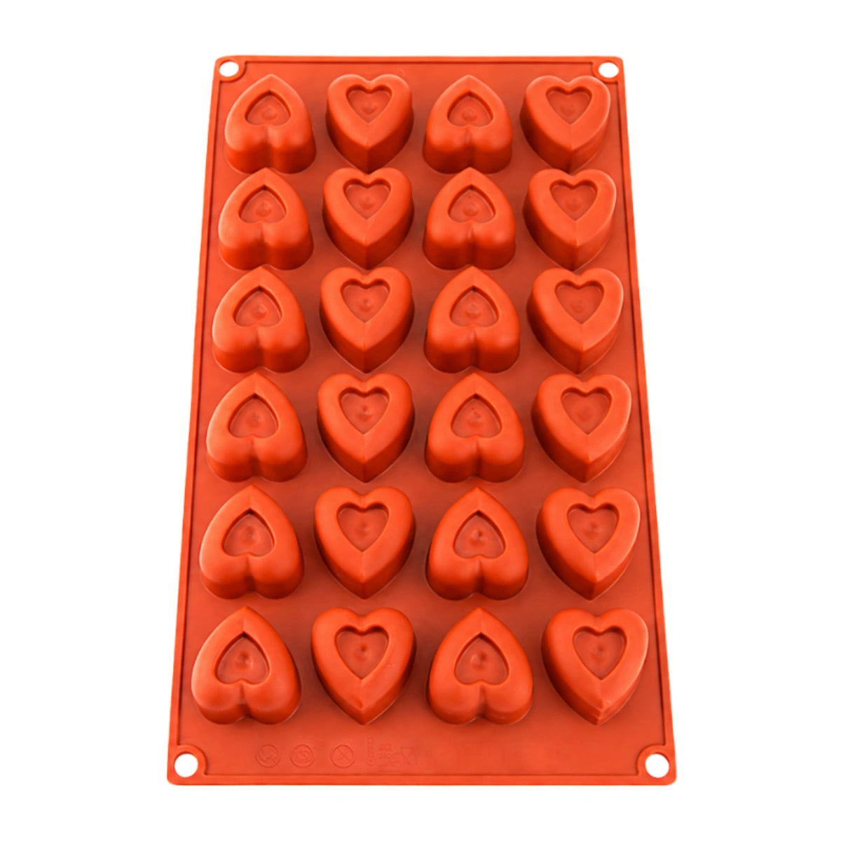 Dimpled Heart 24 Cavity Silicone Chocolate Mould - Iconic Cake Art